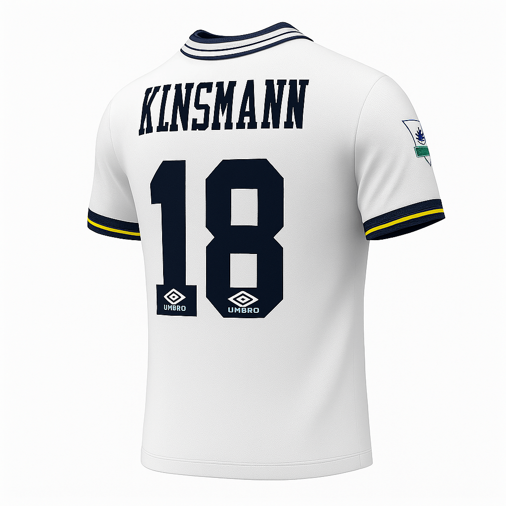 1993–95 Tottenham Home Klinsmann #18 (Feels Like New) - Size L