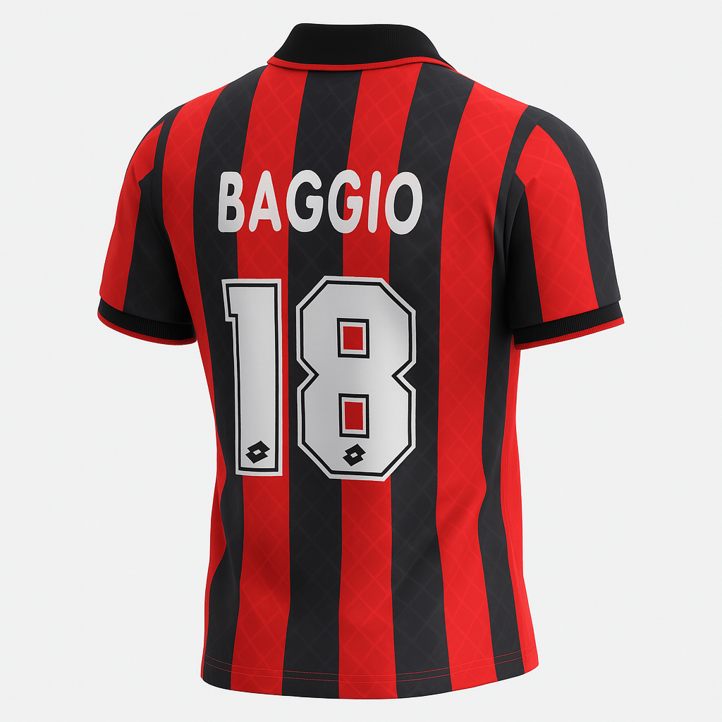 1995–96 AC Milan Home Baggio #18 (Feels Like New) - Size XS