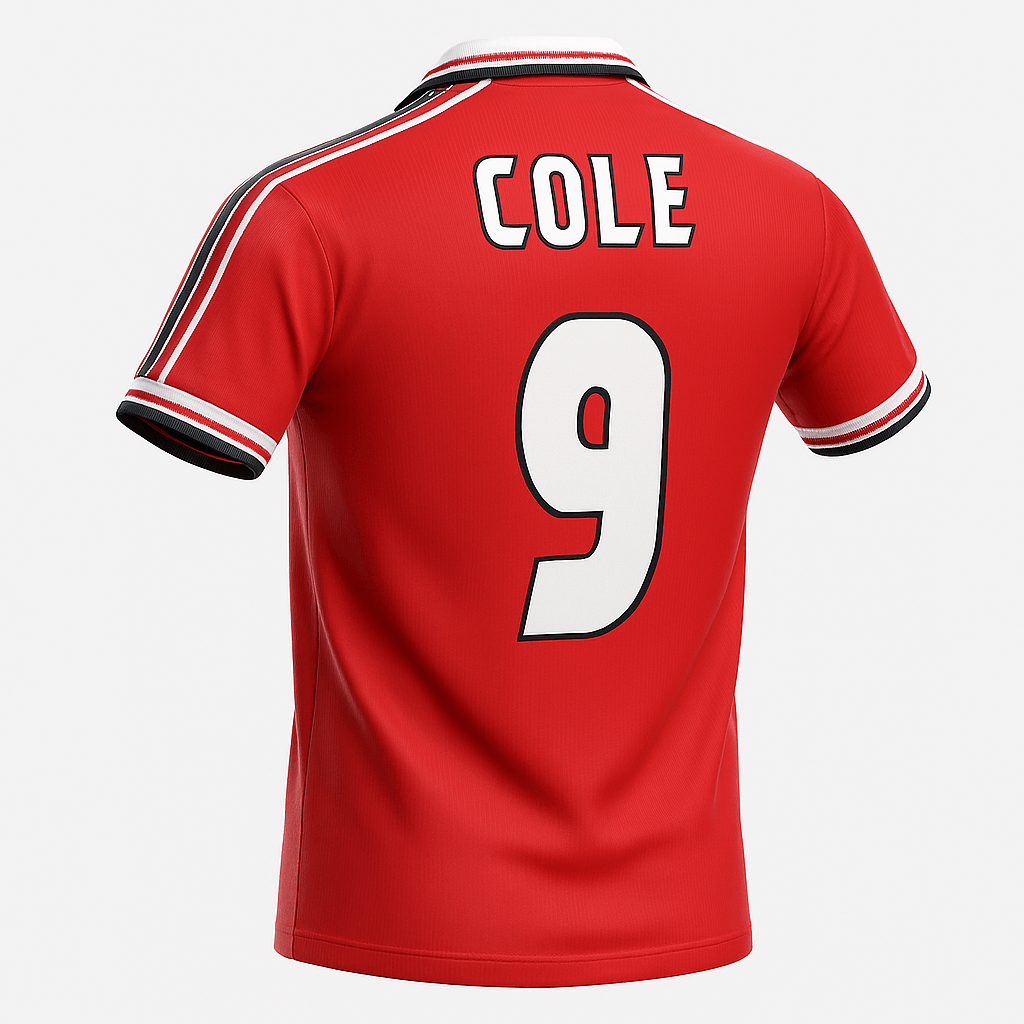 1998–00 Manchester United Home Cole #9 (Feels Like New) - Size L