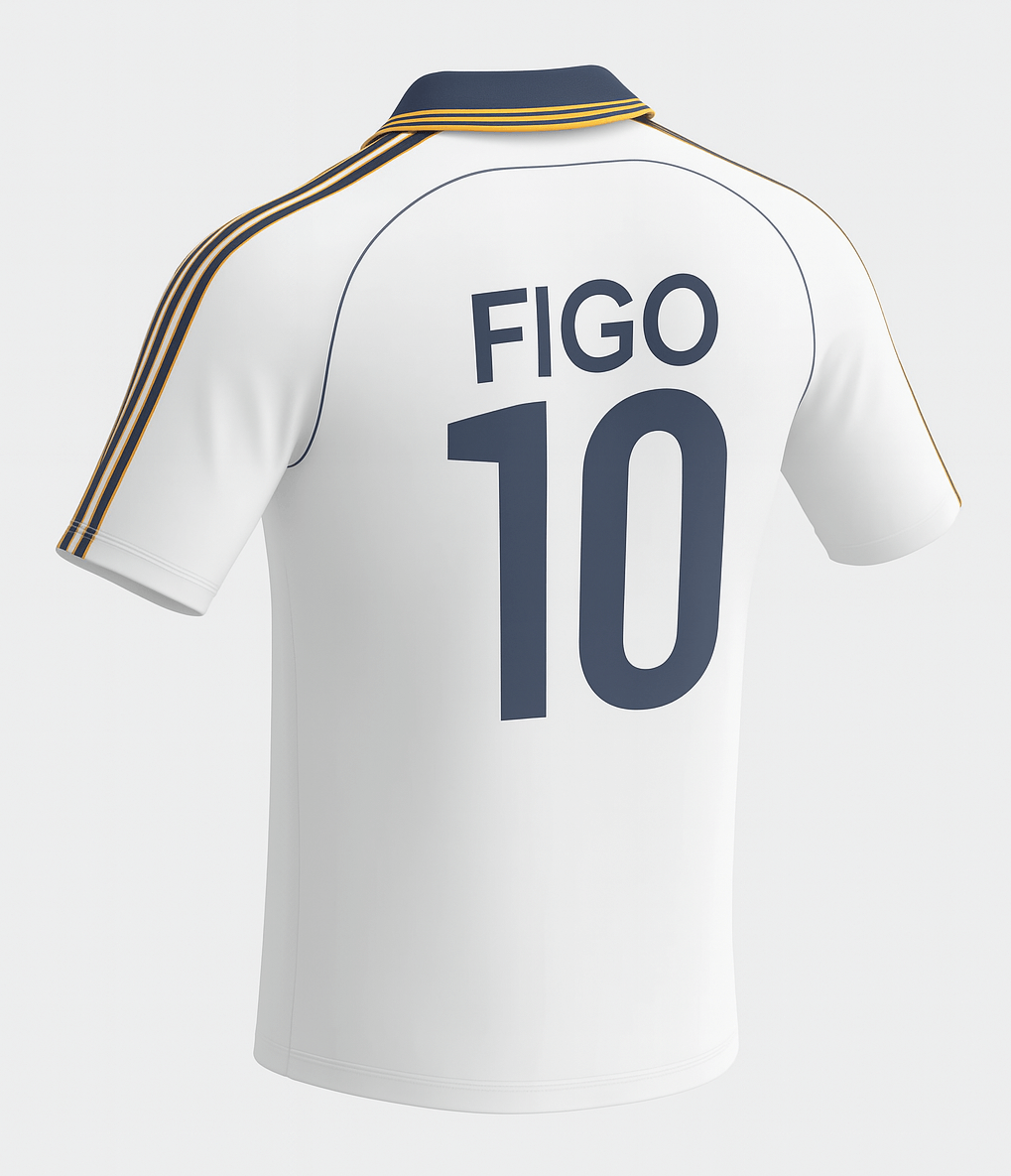 1998–00 Real Madrid Home Figo #10 (Feels Like New) - Size L