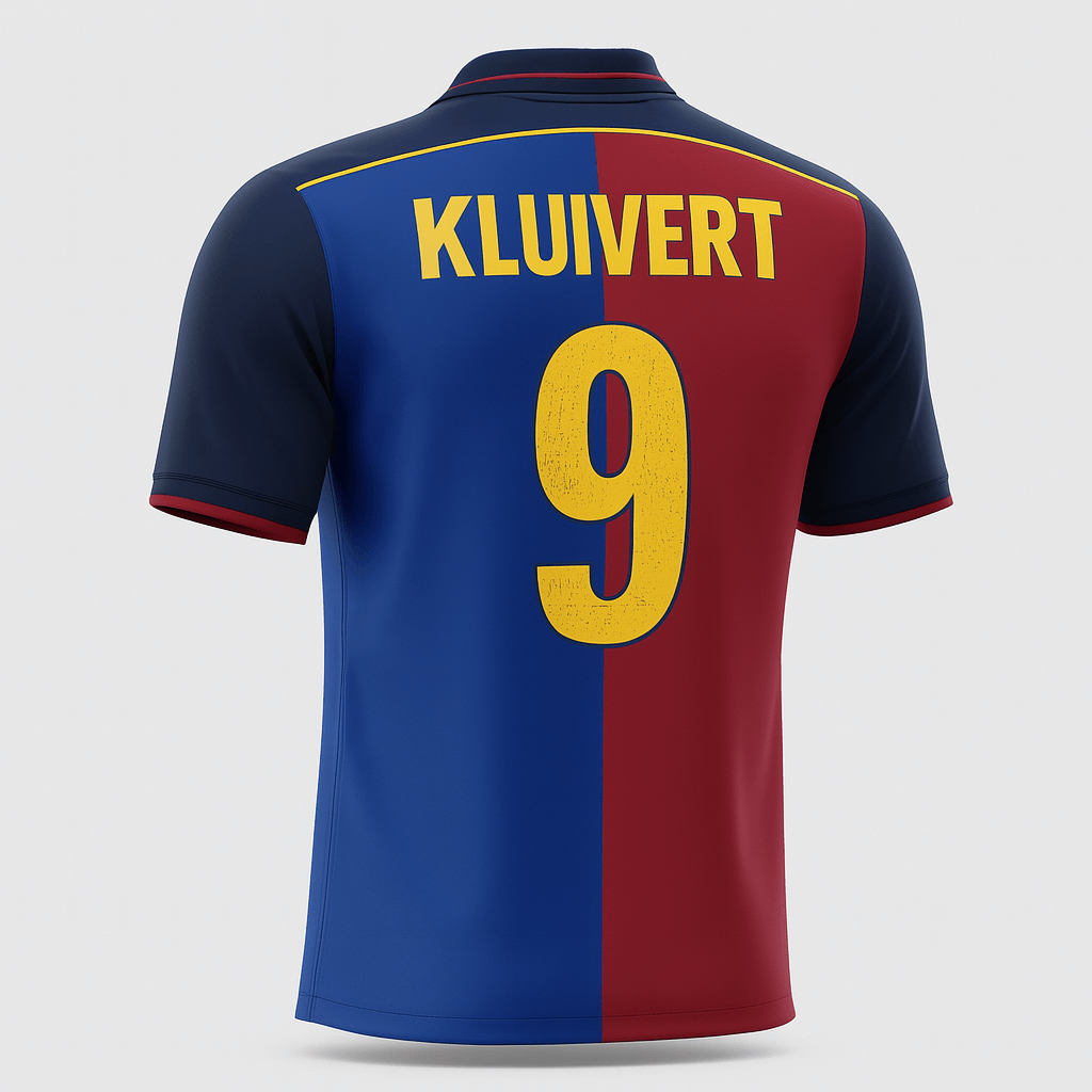 1999–00 Barcelona Home Kluivert #9 (Feels Like New) - Size XL