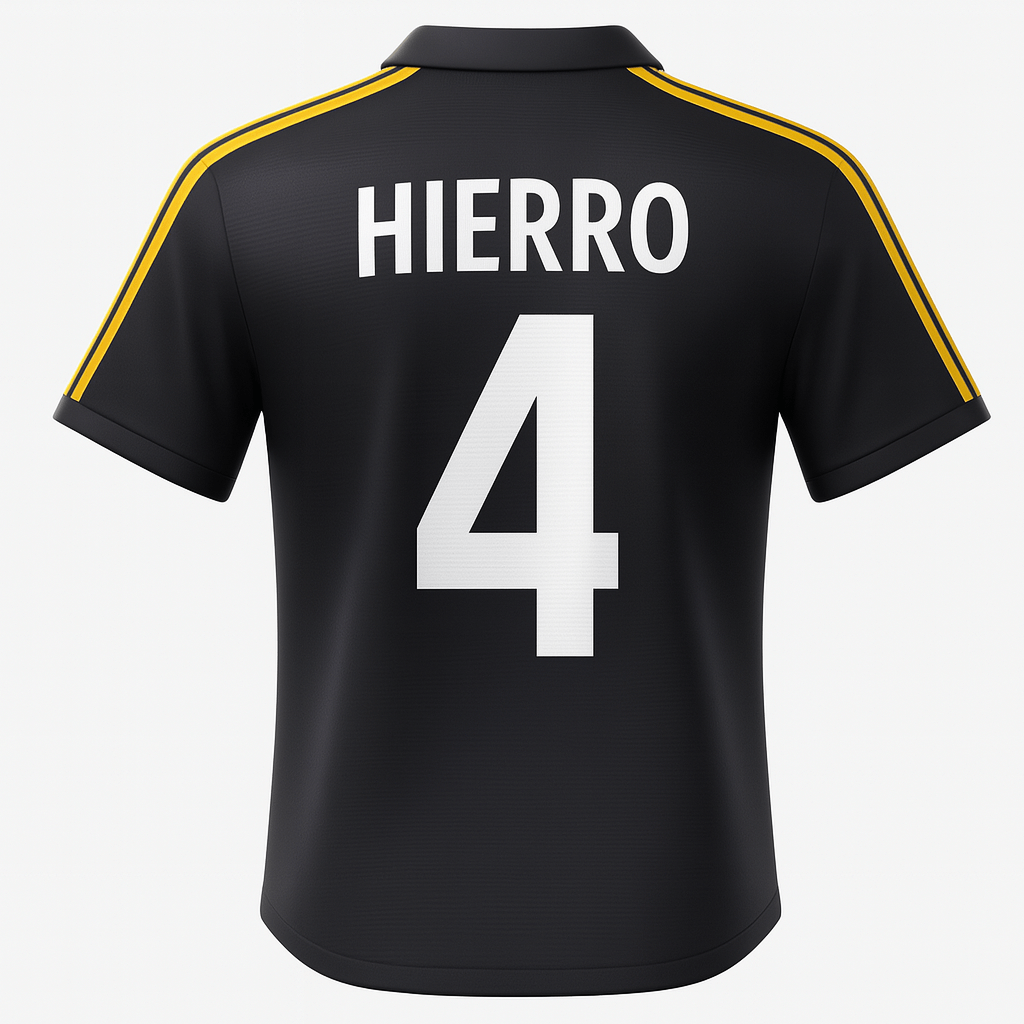 1999–01 Real Madrid Away Hierro #4 (Feels Like New) - Size S
