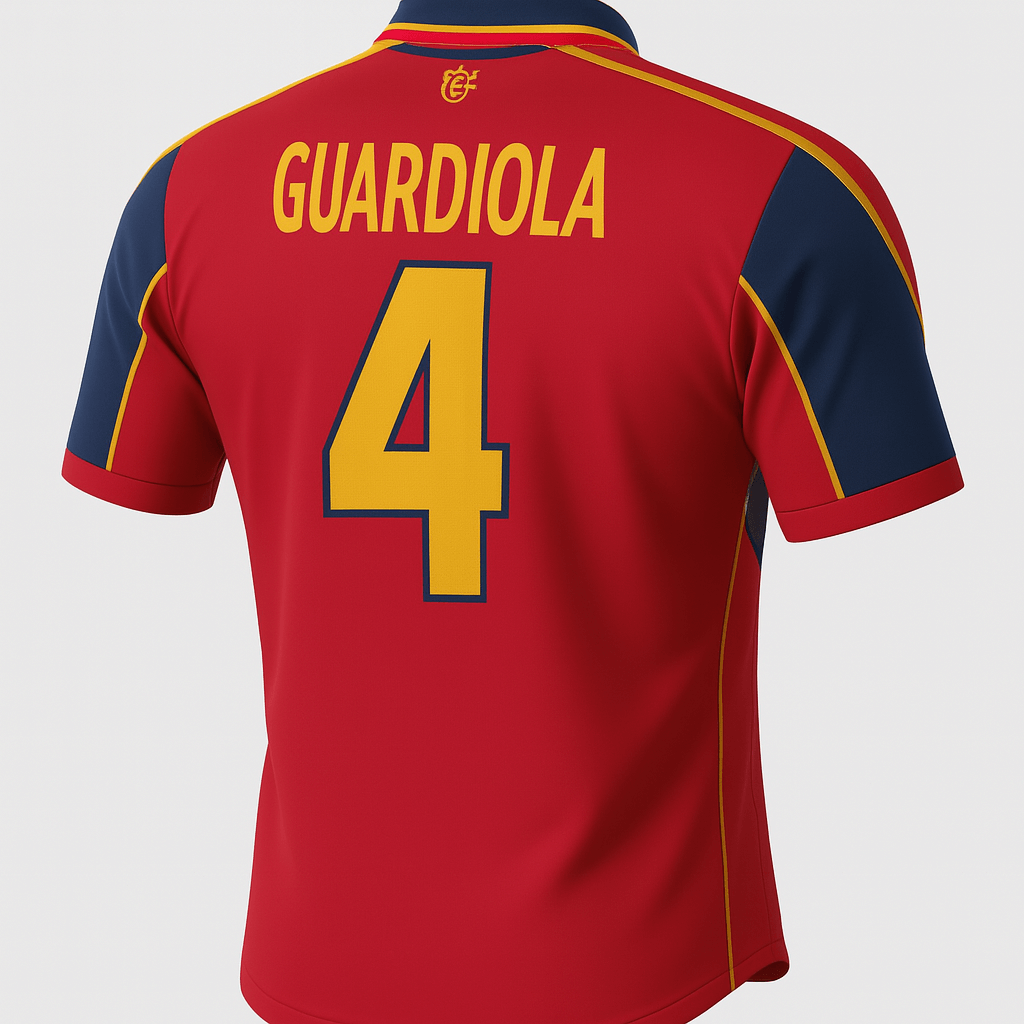 1999–02 Spain Home Guardiola #4 (Feels Like New) - Size XXL
