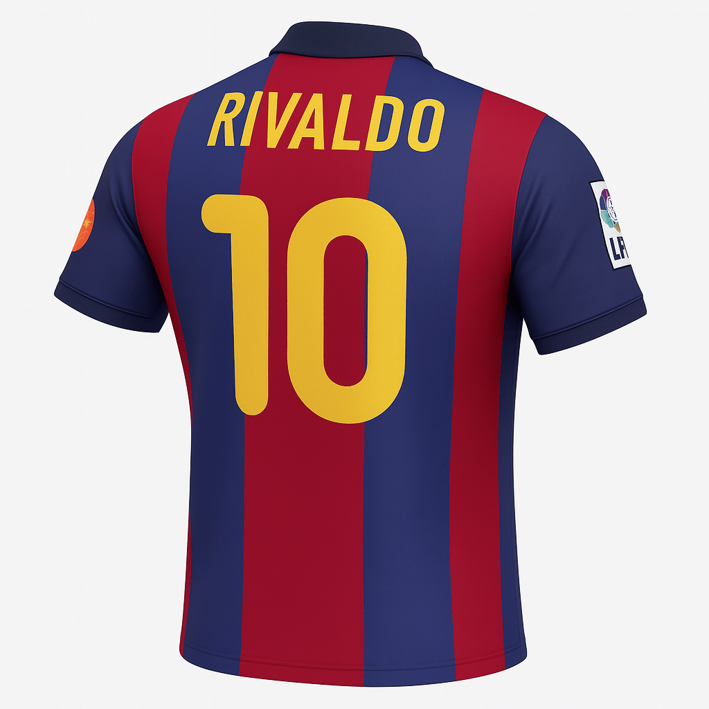 2000–01 Barcelona Home Rivaldo #10 (Feels Like New) - Size XXL
