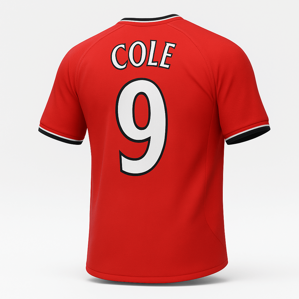 2000–02 Manchester United Home Cole #9 (Feels Like New) - Size L