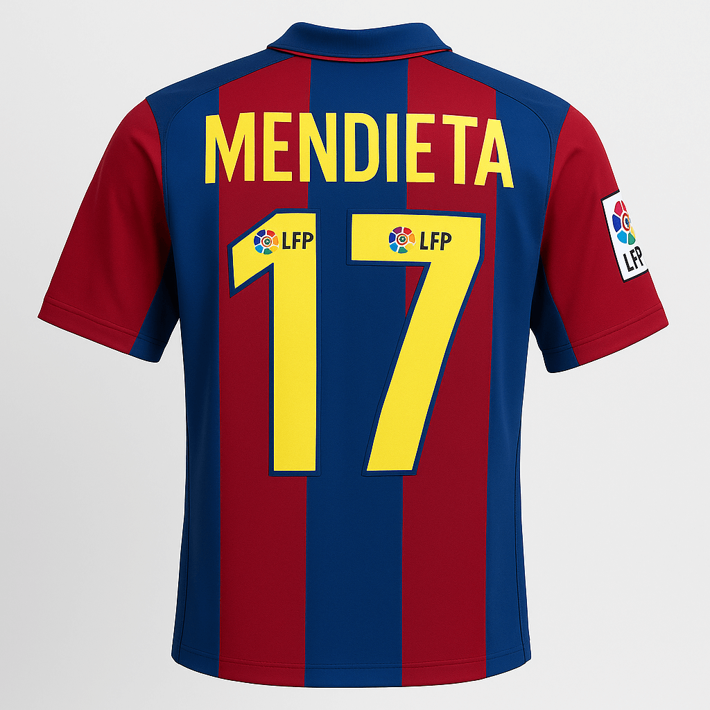 2002–03 Barcelona Home Mendieta #17 (Feels Like New) - Size XS