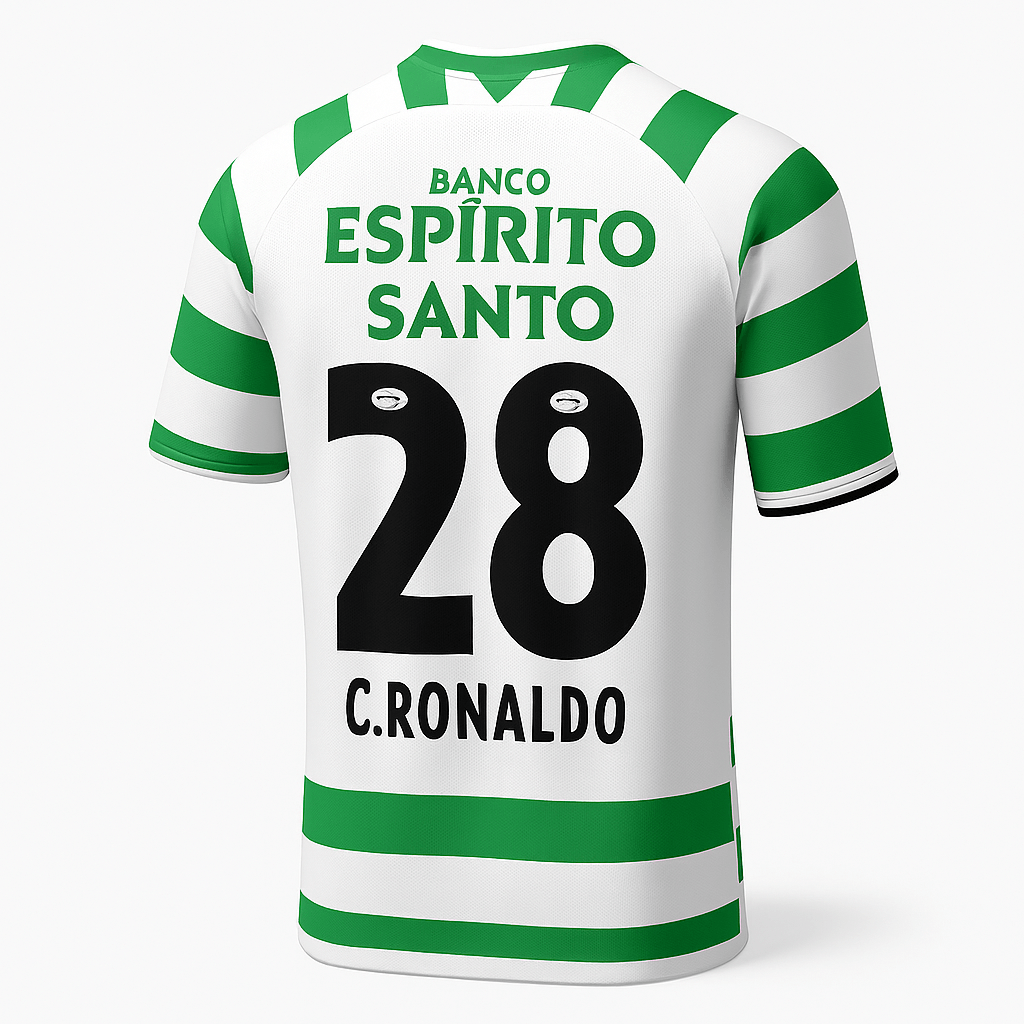 2002–03 Sporting Lisbon Home Ronaldo #28 (Feels Like New) - Size XS