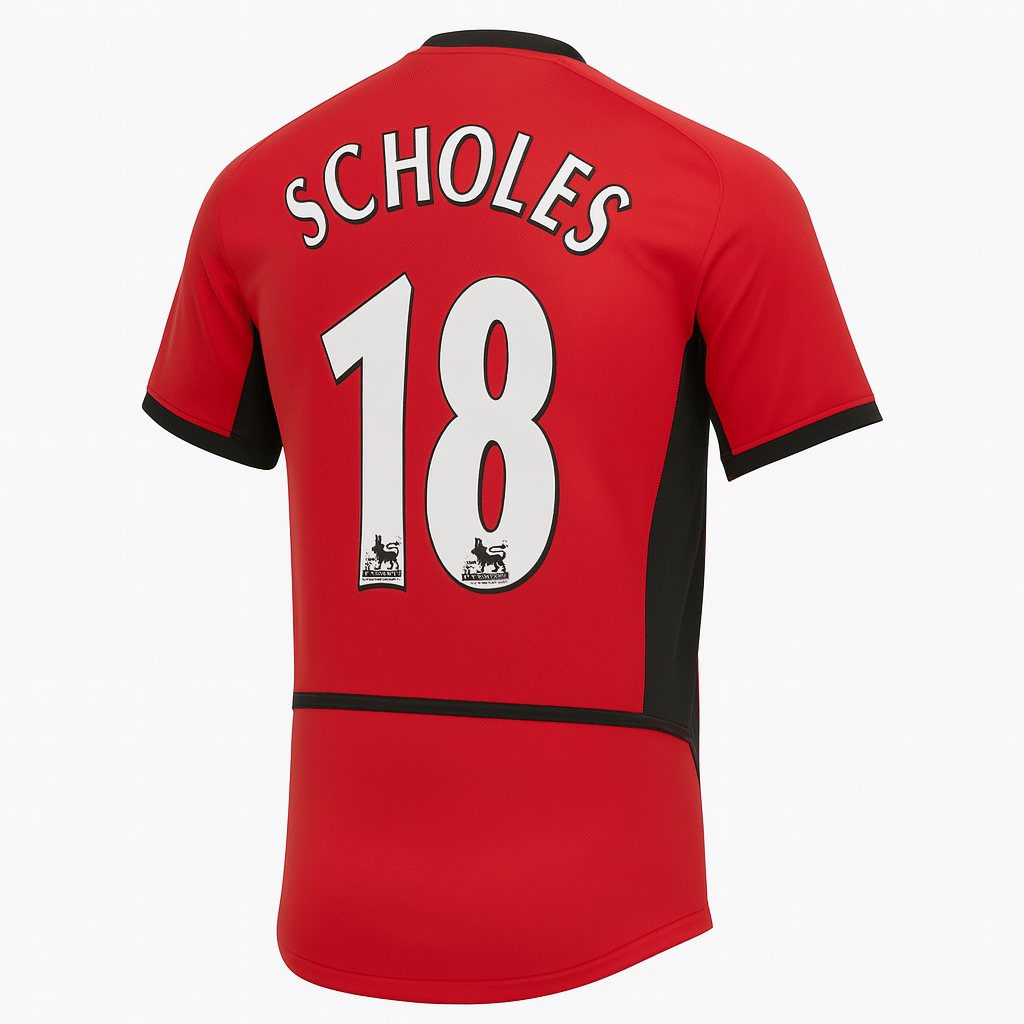 2002–04 Manchester United Home Scholes #18 (Feels Like New) - Size S