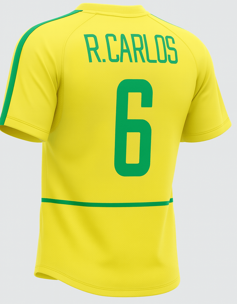 2002 Brazil Home R.Carlos #6 (Feels Like New) - Size L