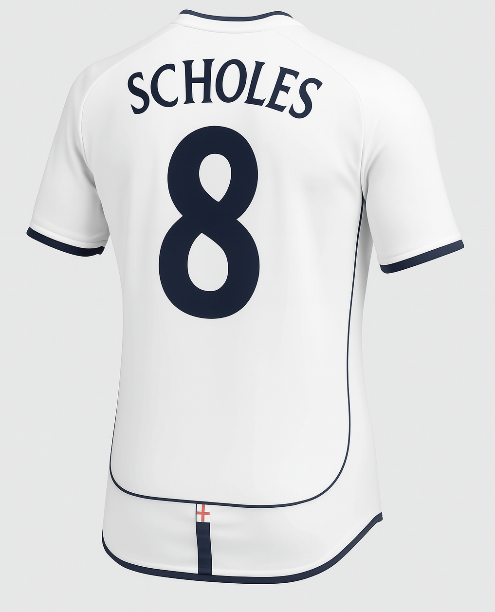 2002 England Home Scholes #8 (Feels Like New) - Size XXL