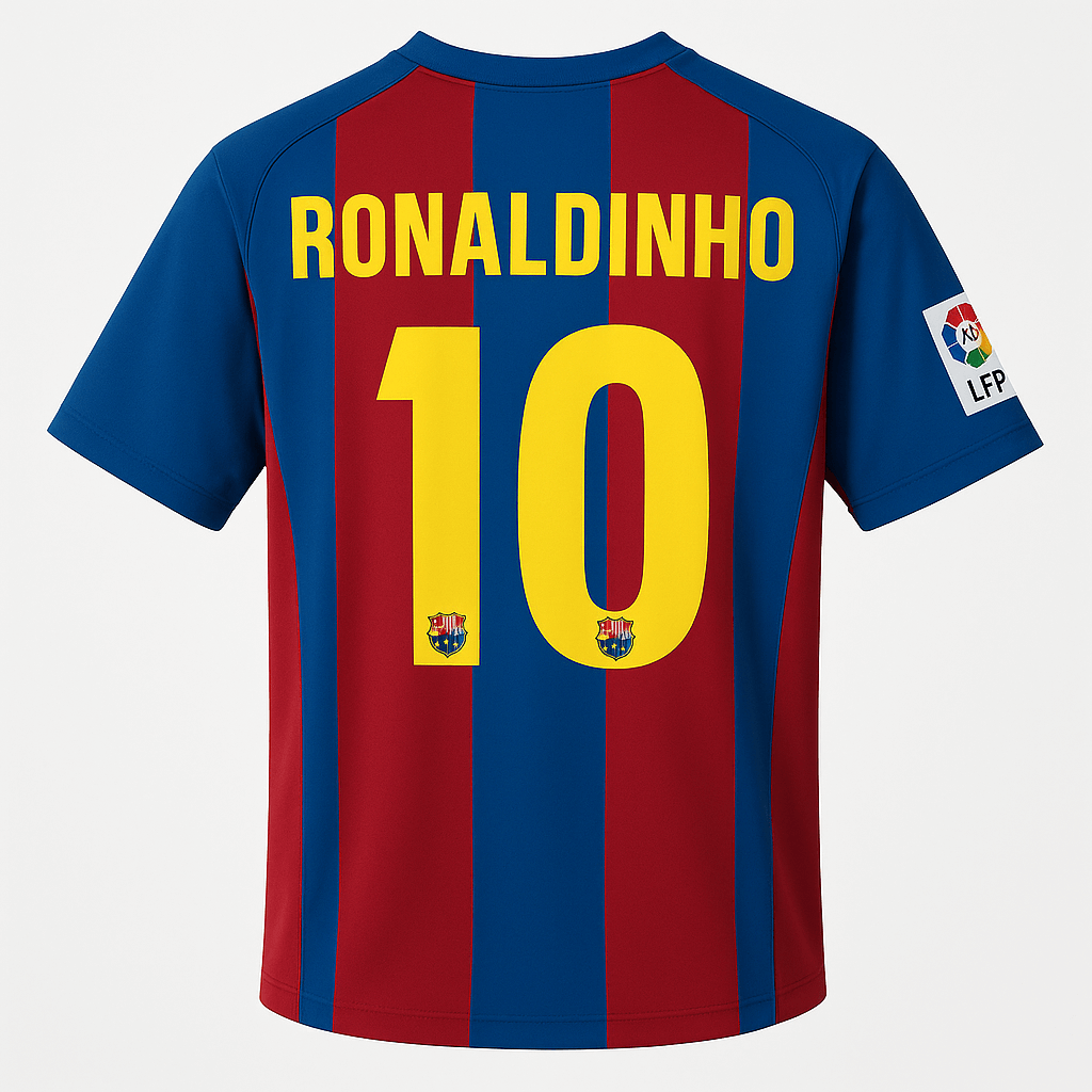 2004–05 Barcelona Home Ronaldinho #10 (Feels Like New) - Size XL