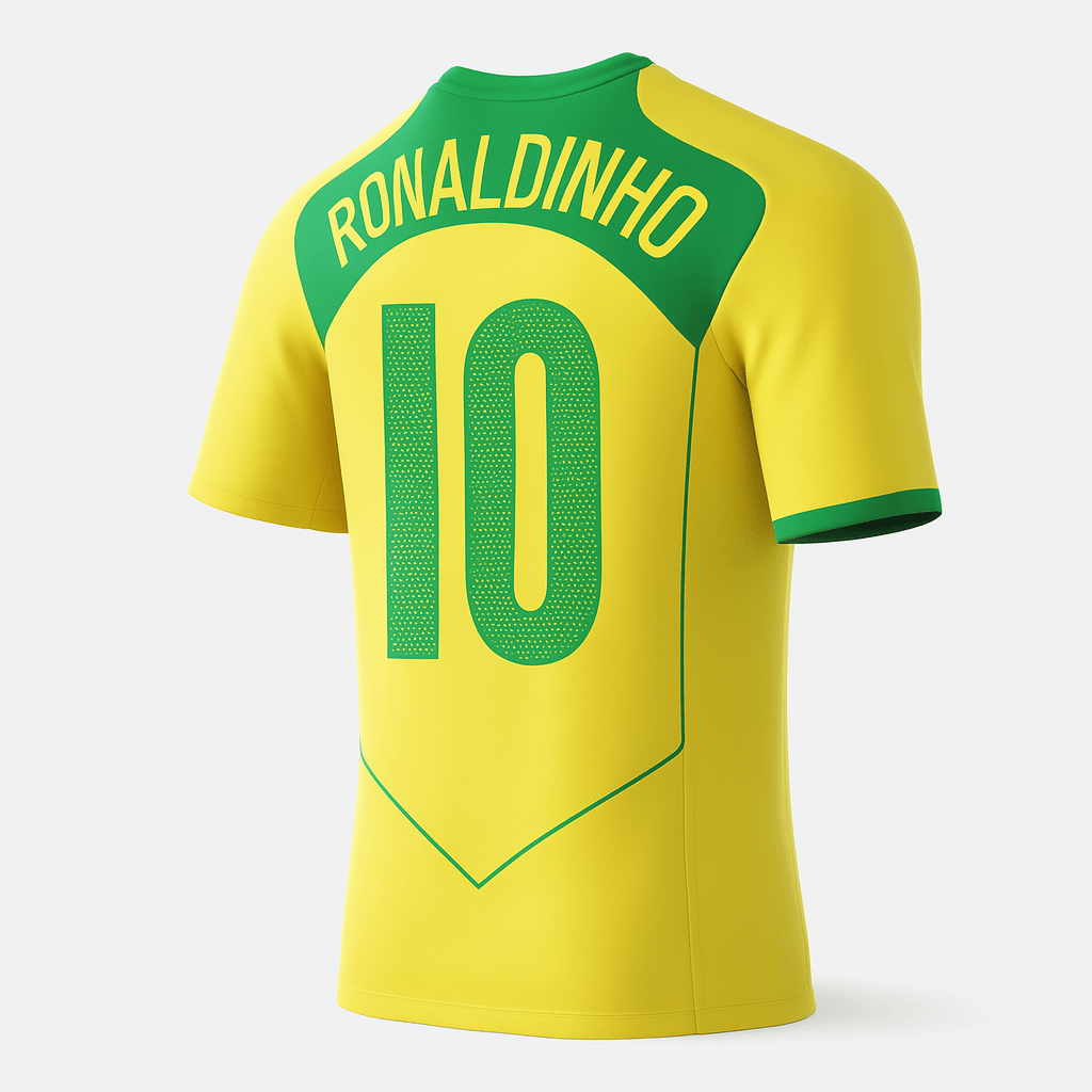 2004 Brazil Home Ronaldinho #10 (Feels Like New) - Size L
