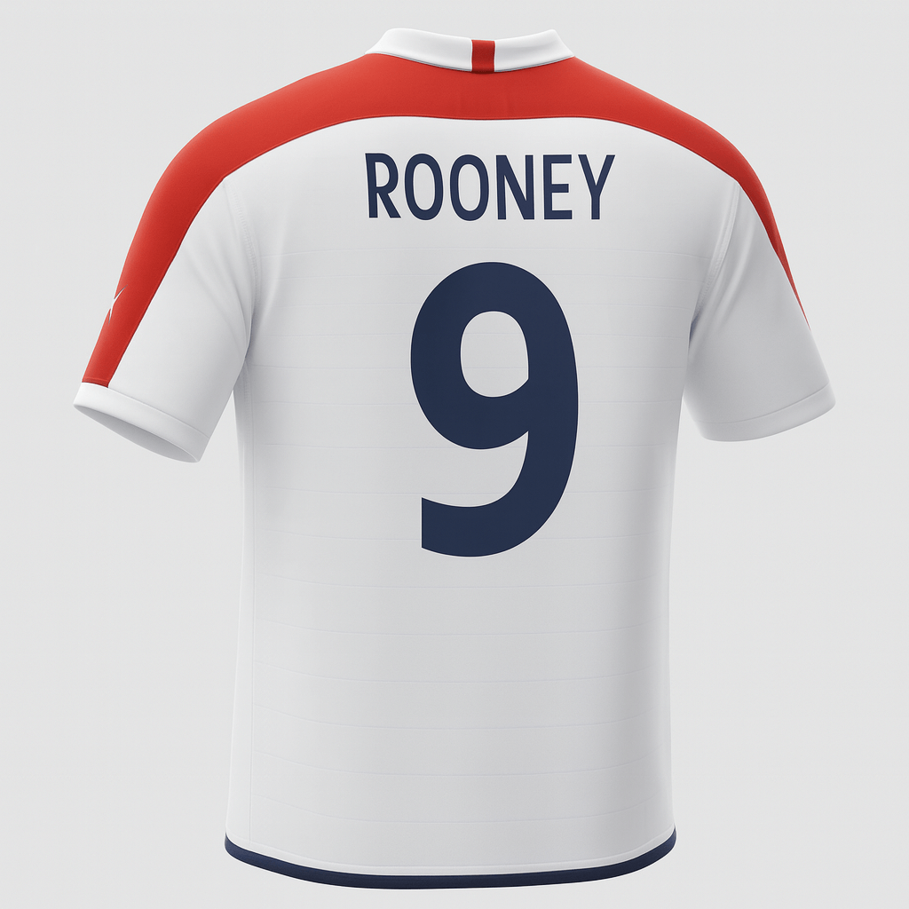 2004 England Home Rooney #9 (Feels Like New) - Size S