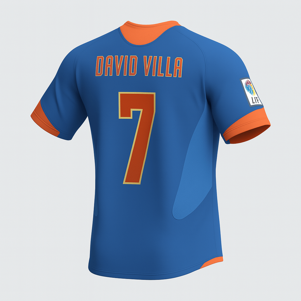 2005–06 Valencia Away David Villa #7 (Feels Like New) - Size L