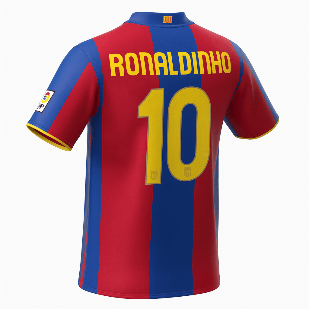 2007–08 Barcelona Home Ronaldinho #10 (New) - Size XS