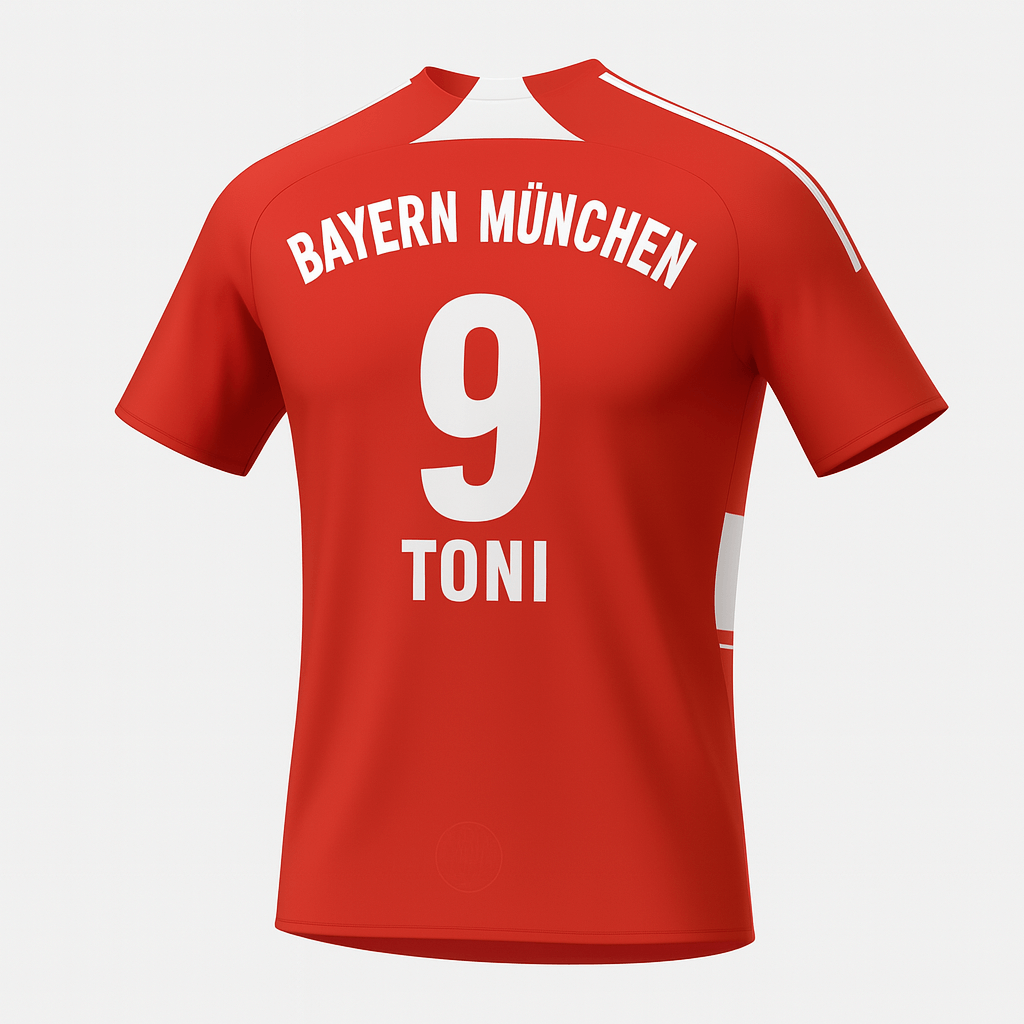 2007–08 Bayern Munich Home Toni #9 (New) - Size XL