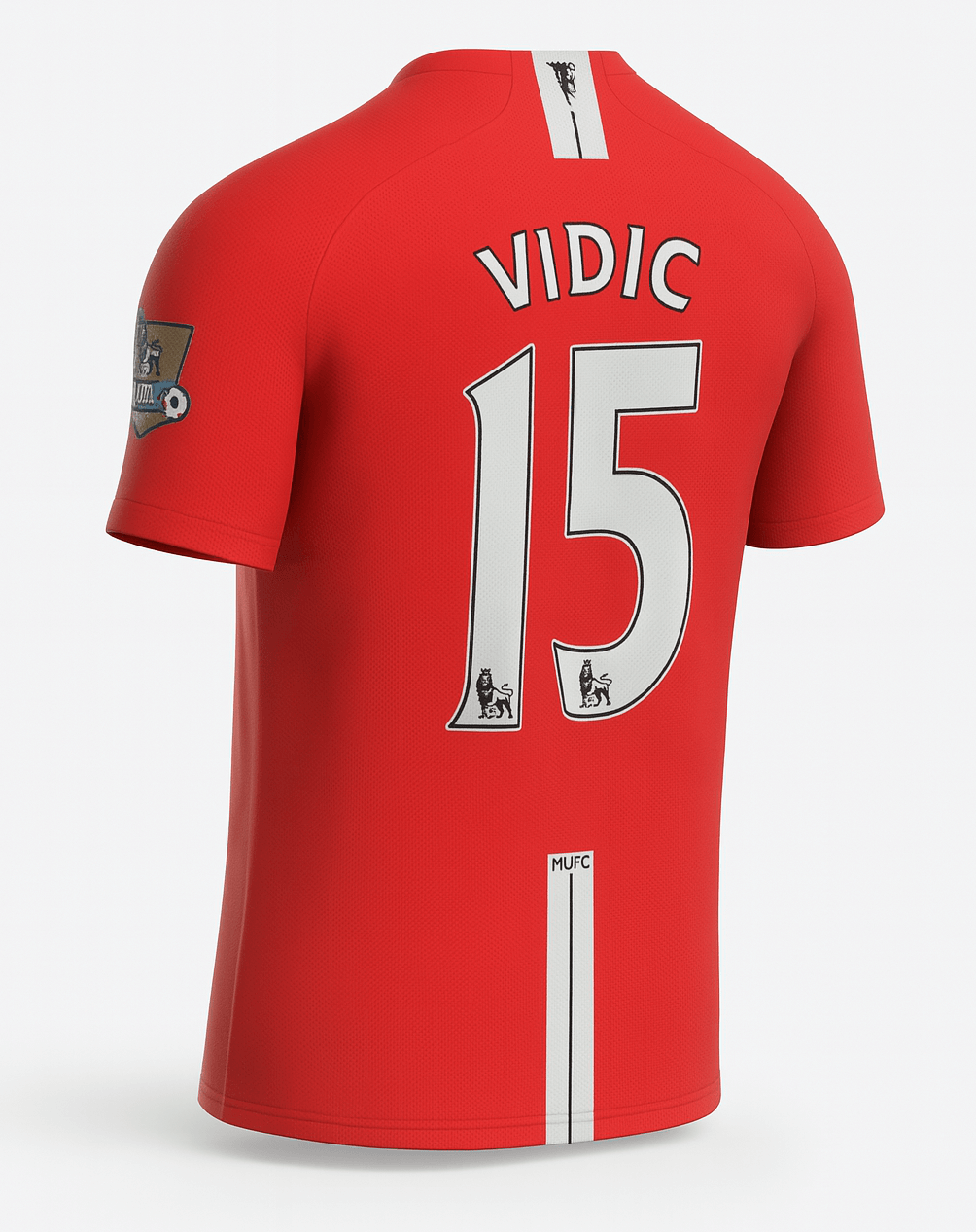 2007–08 Manchester United Home Vidic #15 (New) - Size XS