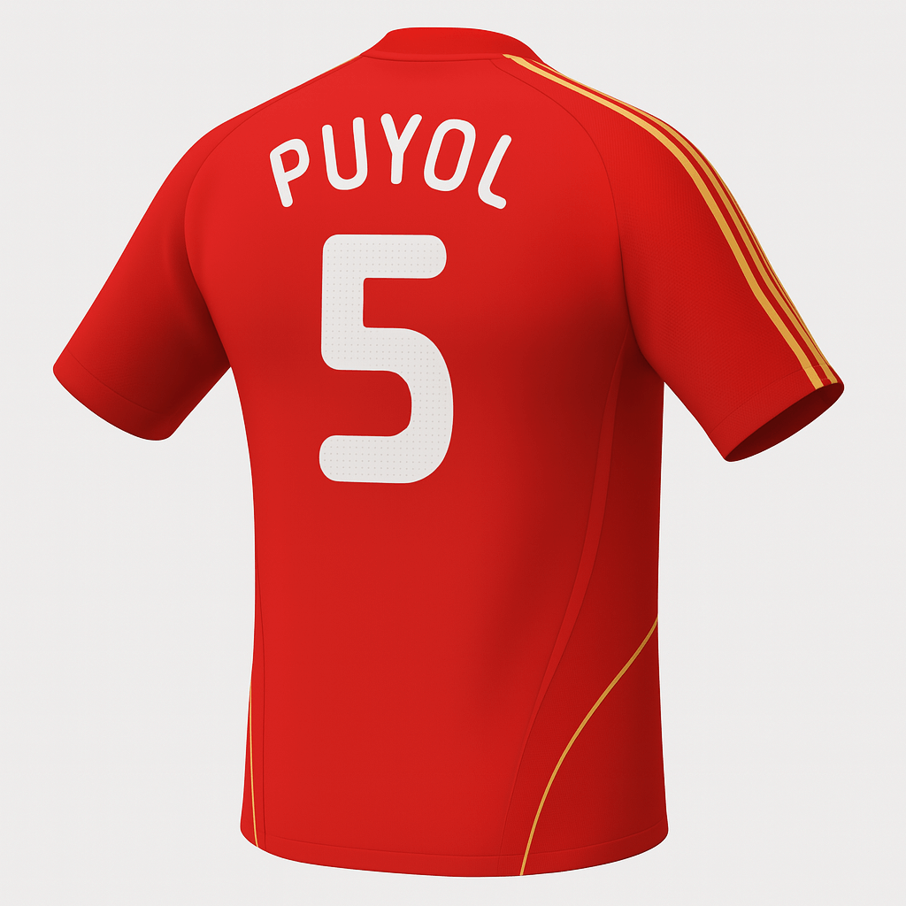 2007–09 Spain Home Puyol #5 (New) - Size XXL