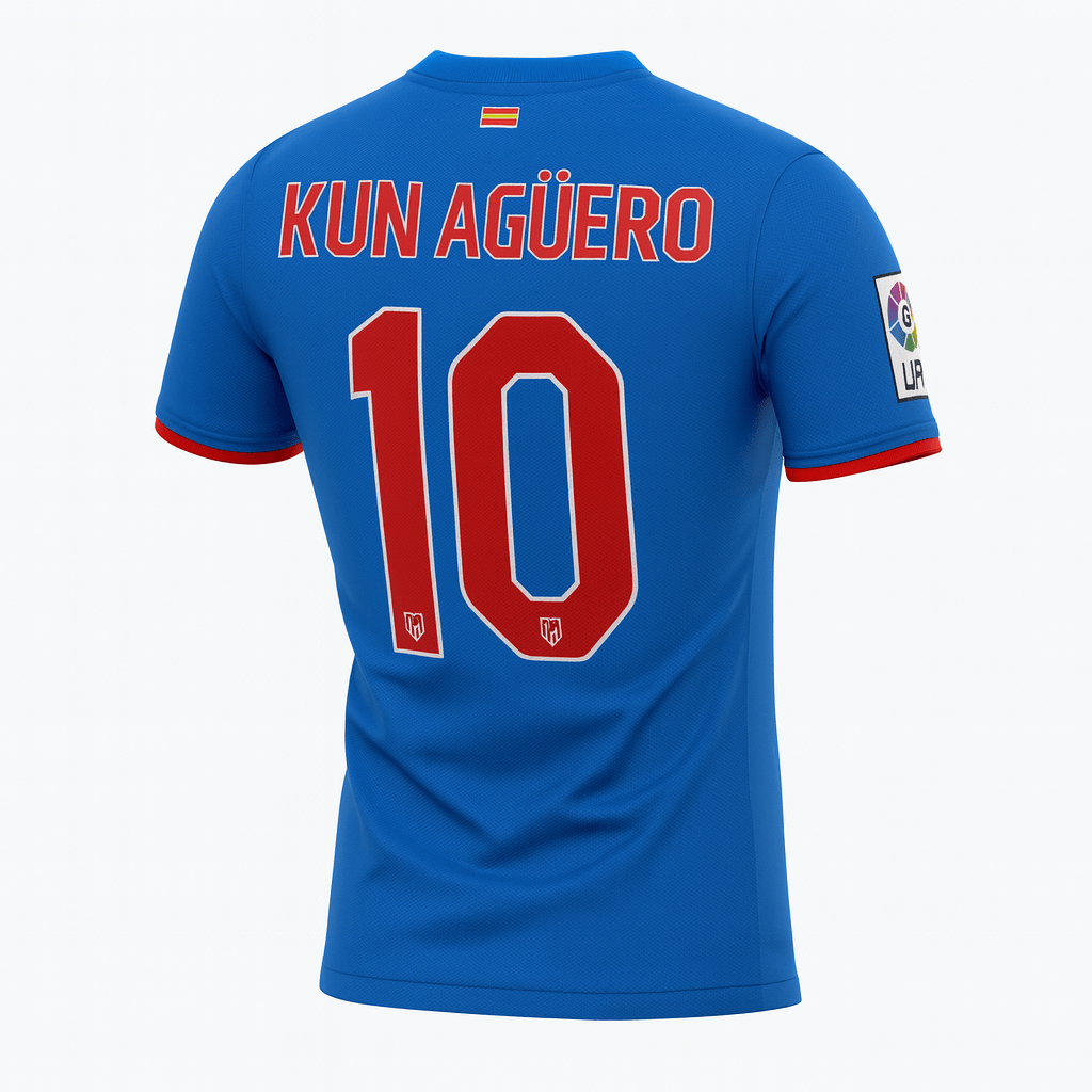 2010–11 Atlético Madrid Away Kun Aguero #10 (New) - Size L