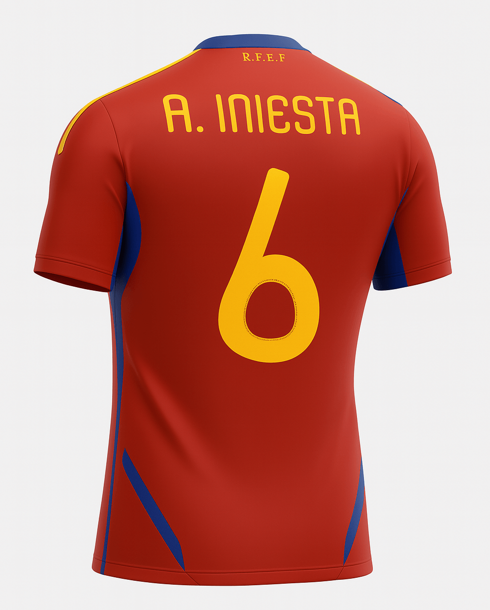 2010–11 Spain Home A.Iniesta #6 (New) - Size M