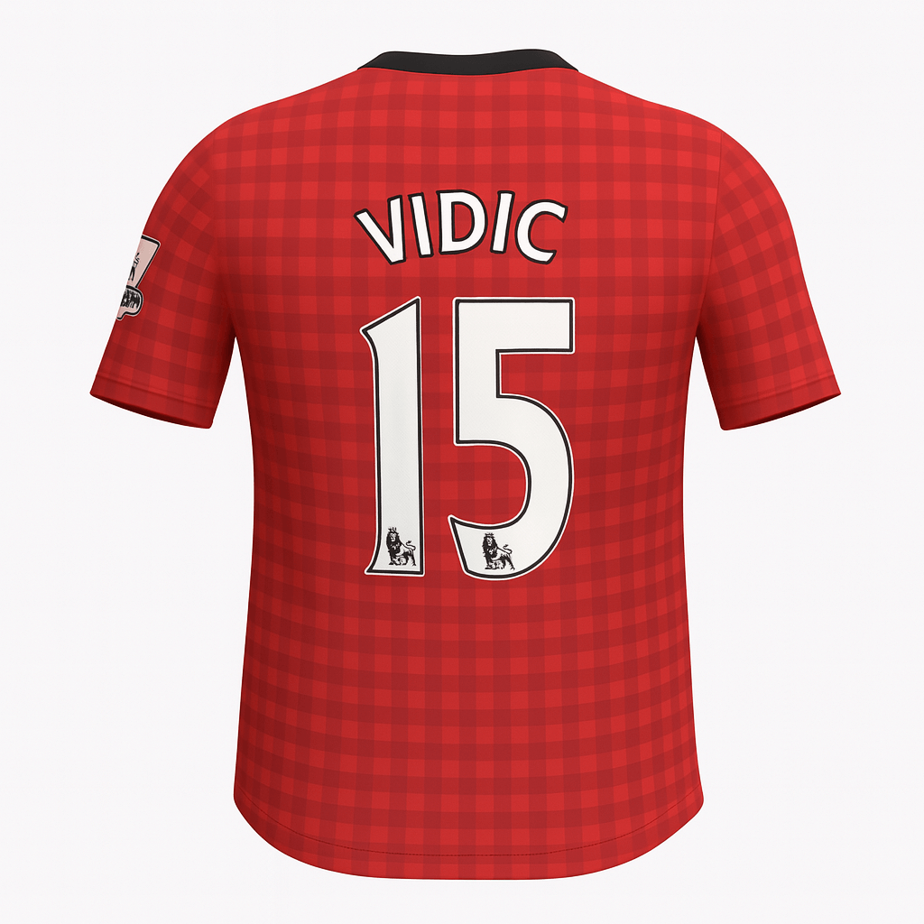 2012–13 Manchester United Home Vidic #15 (New) - Size XL