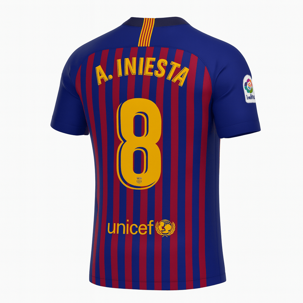 2018–19 Barcelona Home Iniesta #8 (New) - Size M