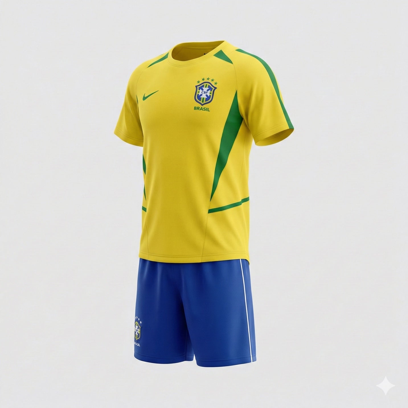 Brazil Home 2002 Kids Kit (Feels Like New) - Size 22