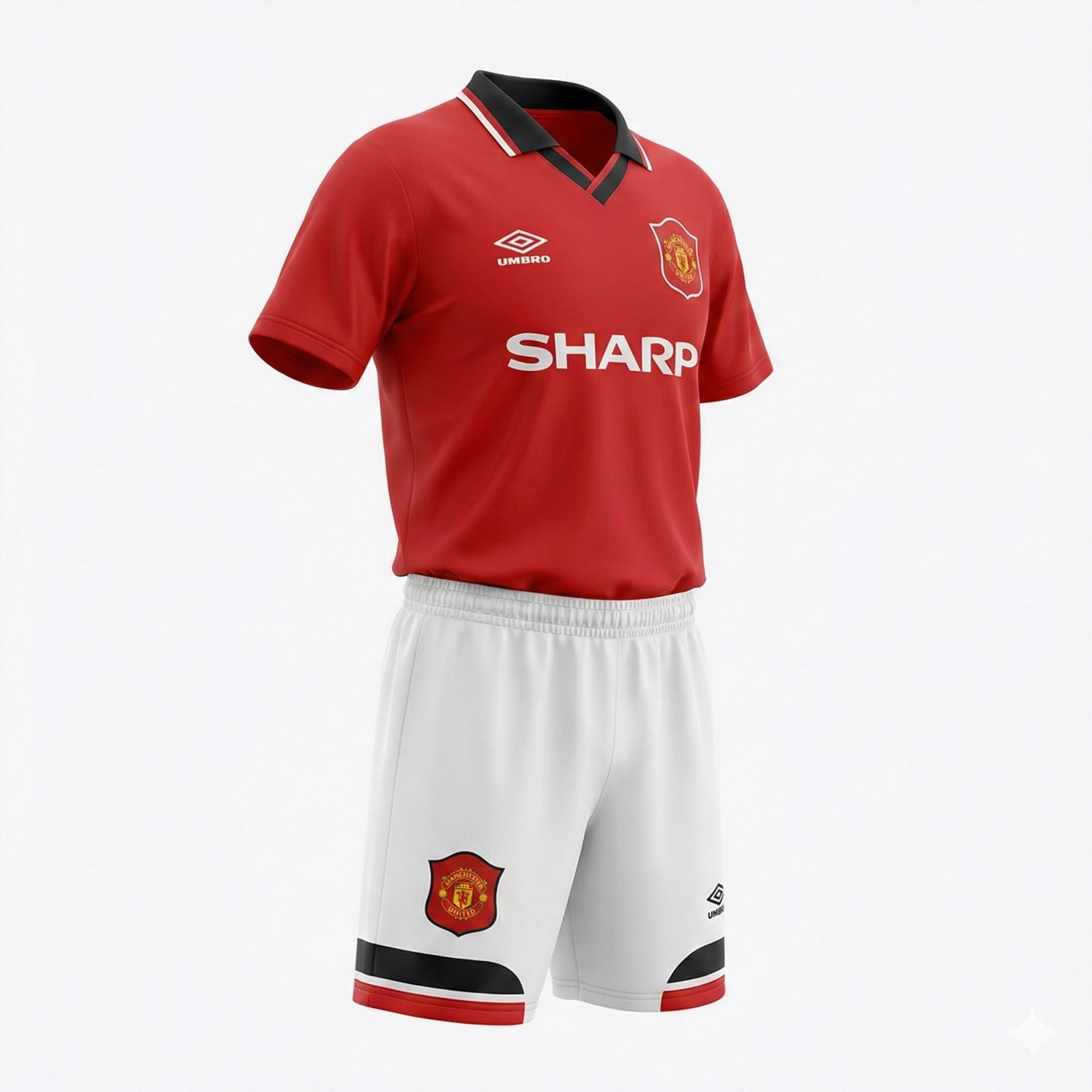Manchester United Home 1994/1996 Kids Kit (Feels Like New) - Size 22