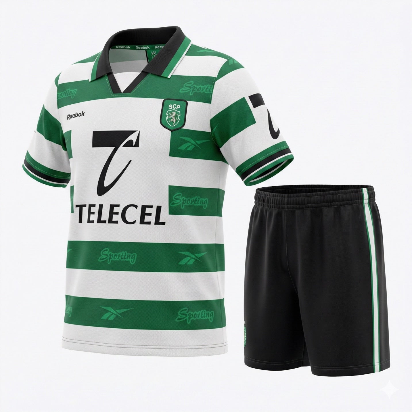 Sporting Lisbon Home 1999/2000 Kids Kit (Feels Like New) - Size 22