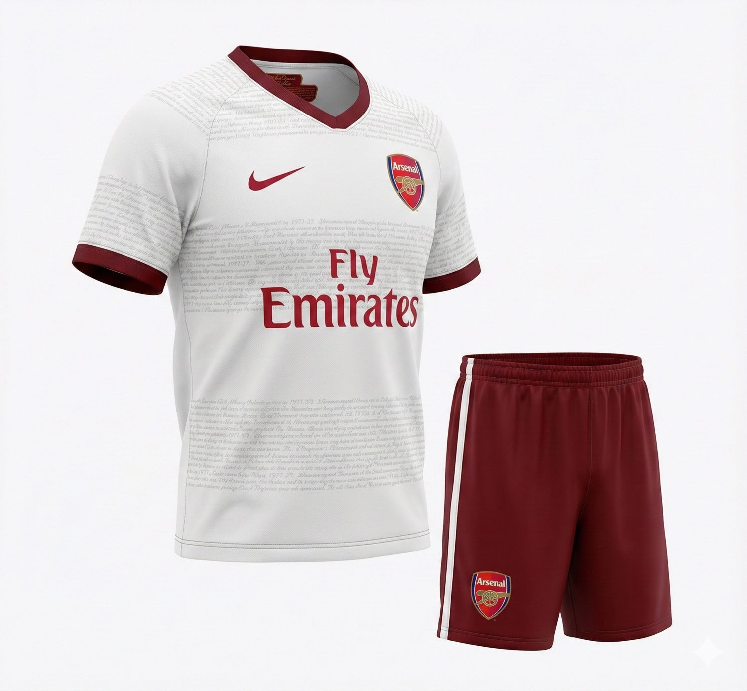 Arsenal Away 2007/2008 Kids Kit (New) - Size 26