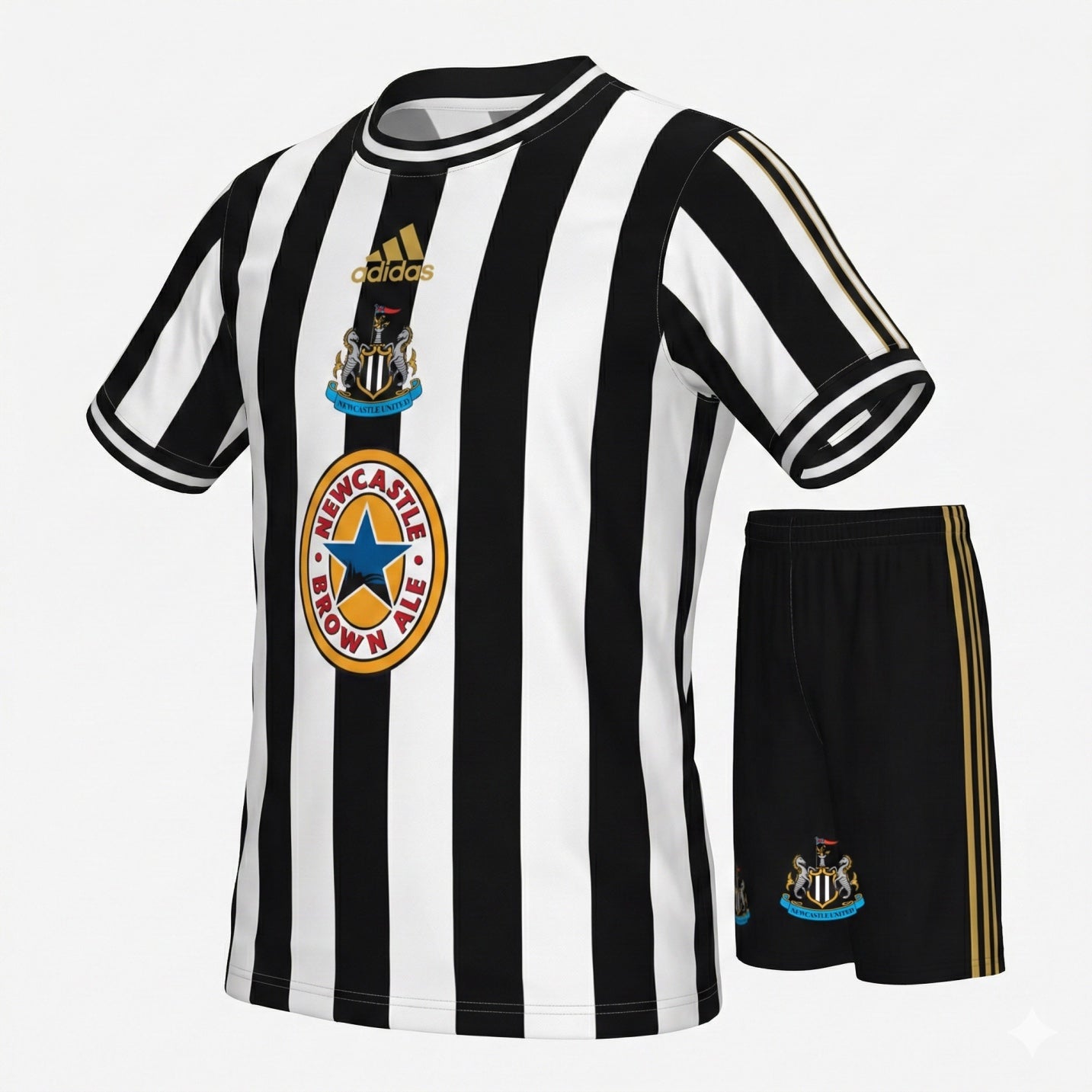 Newcastle United Home 1997/1999 Kids Kit (Feels Like New) - Size 22