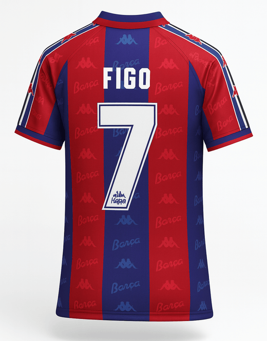 1995–97 Barcelona Home Figo #7 (Feels Like New) - Size M