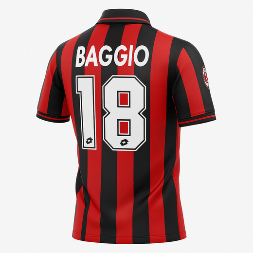 1996–97 AC Milan Home Baggio #18 (Feels Like New) - Size XS