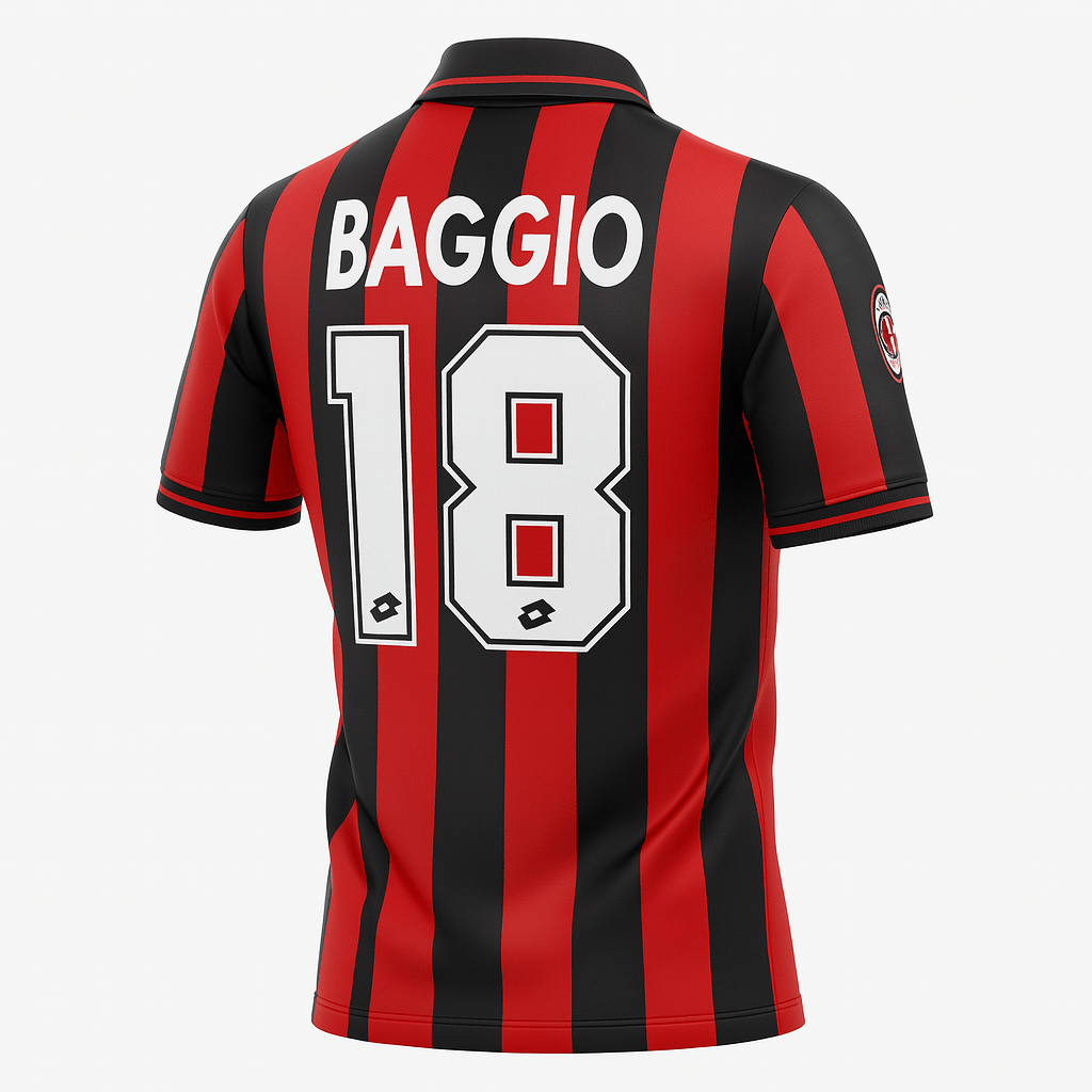 1996–97 AC Milan Home Baggio #18 (Feels Like New) - Size S