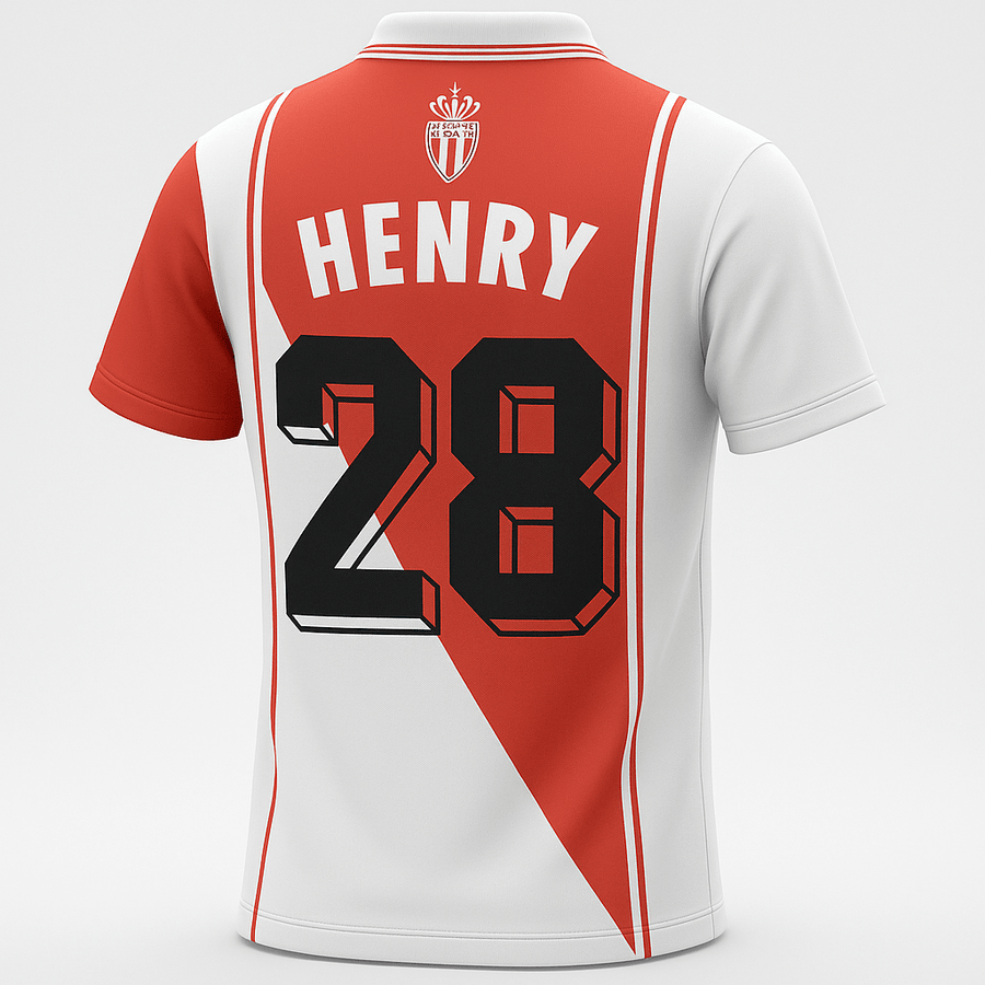 1996–97 AS Monaco Home Henry #28 (Feels Like New) - Size L