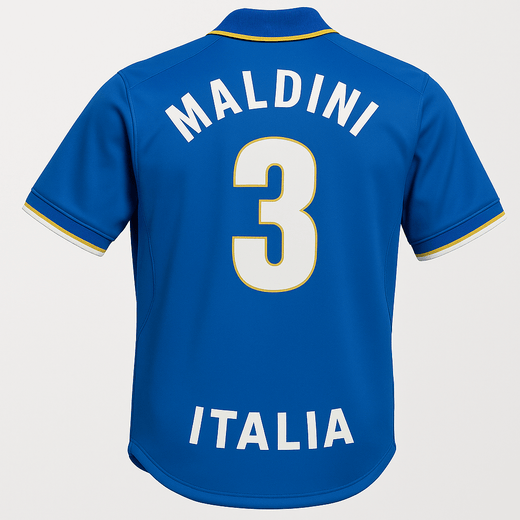 1996–97 Italy Home Maldini #3 (Feels Like New) - Size M