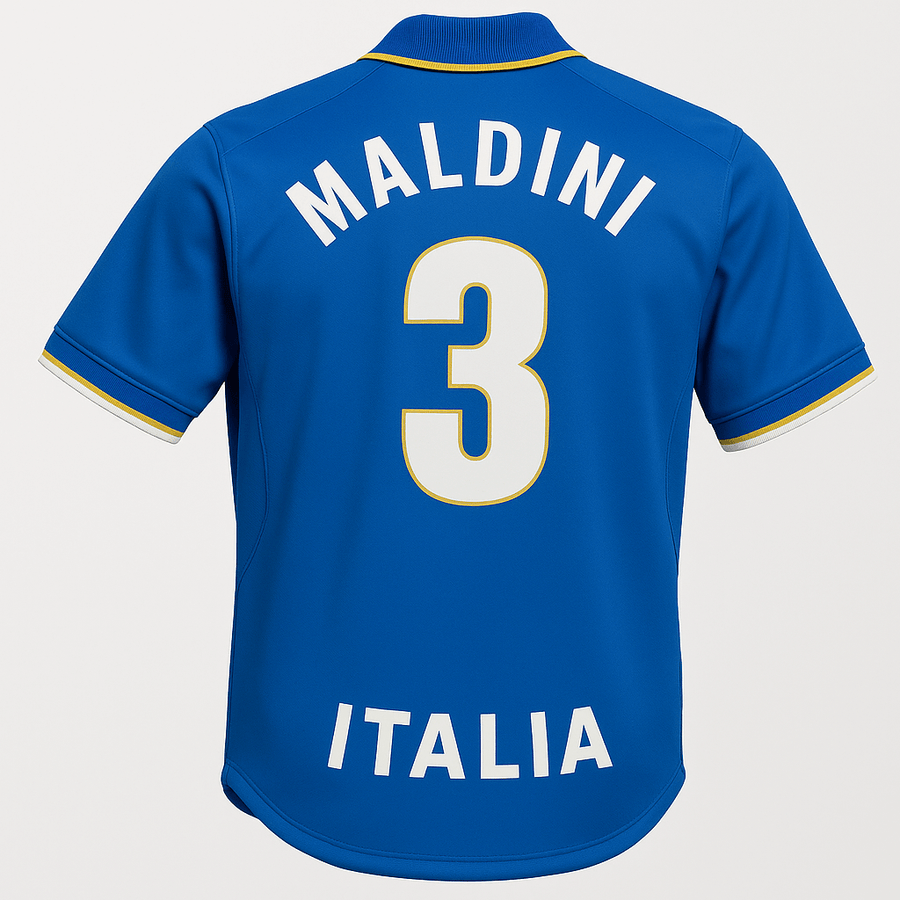 1996–97 Italy Home Maldini #3 (Feels Like New) - Size L