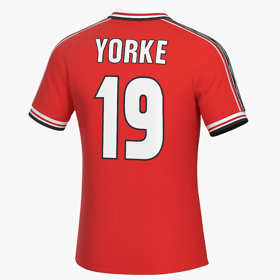 1998–00 Manchester United Home Yorke #19 (Feels Like New) - Size M