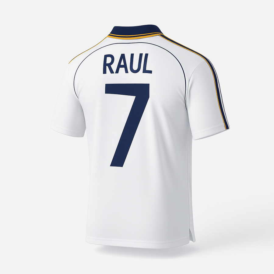 1998–00 Real Madrid Home Raul #7 (Feels Like New) - Size L