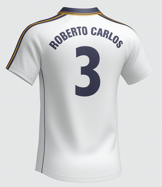 1998–00 Real Madrid Home Roberto Carlos #3 (Feels Like New) - Size XS
