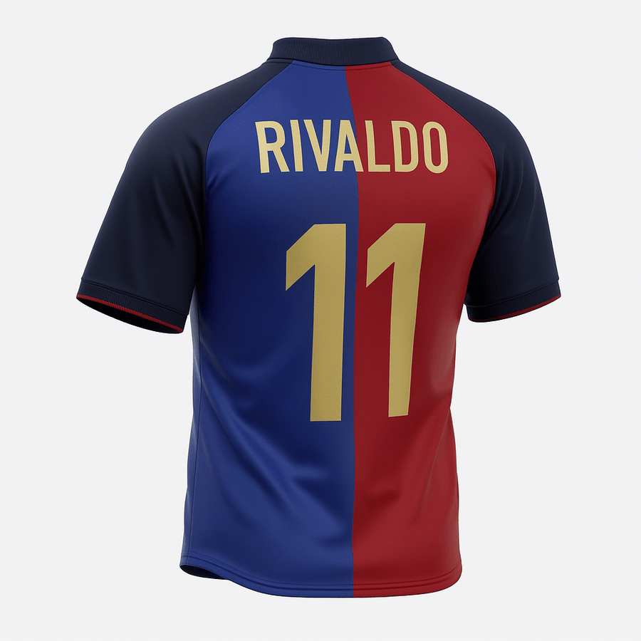 1999–00 Barcelona Home Rivaldo #11 (Feels Like New) - Size XXL