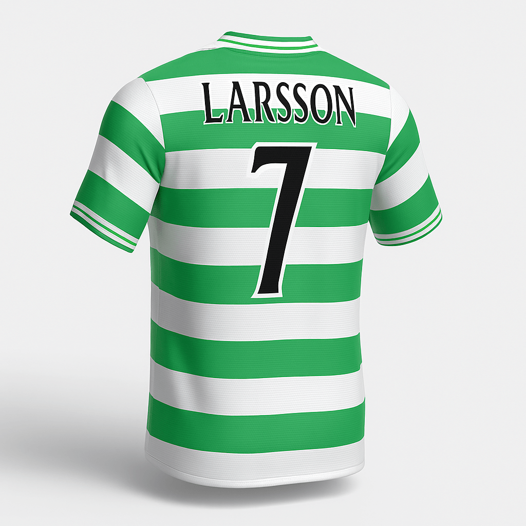 1999–01 Celtic Home Larsson #7 (Feels Like New) - Size S