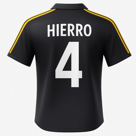 1999–01 Real Madrid Away Hierro #4 (Feels Like New) - Size L