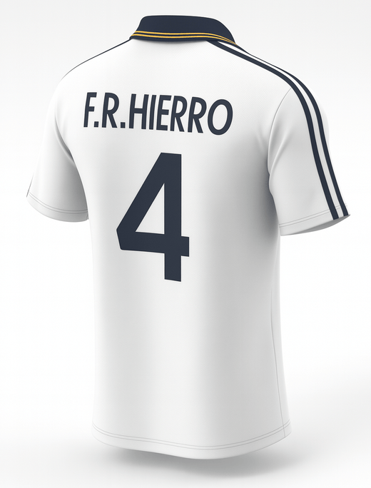 1999–01 Real Madrid Home Hierro #4 (Feels Like New) - Size M