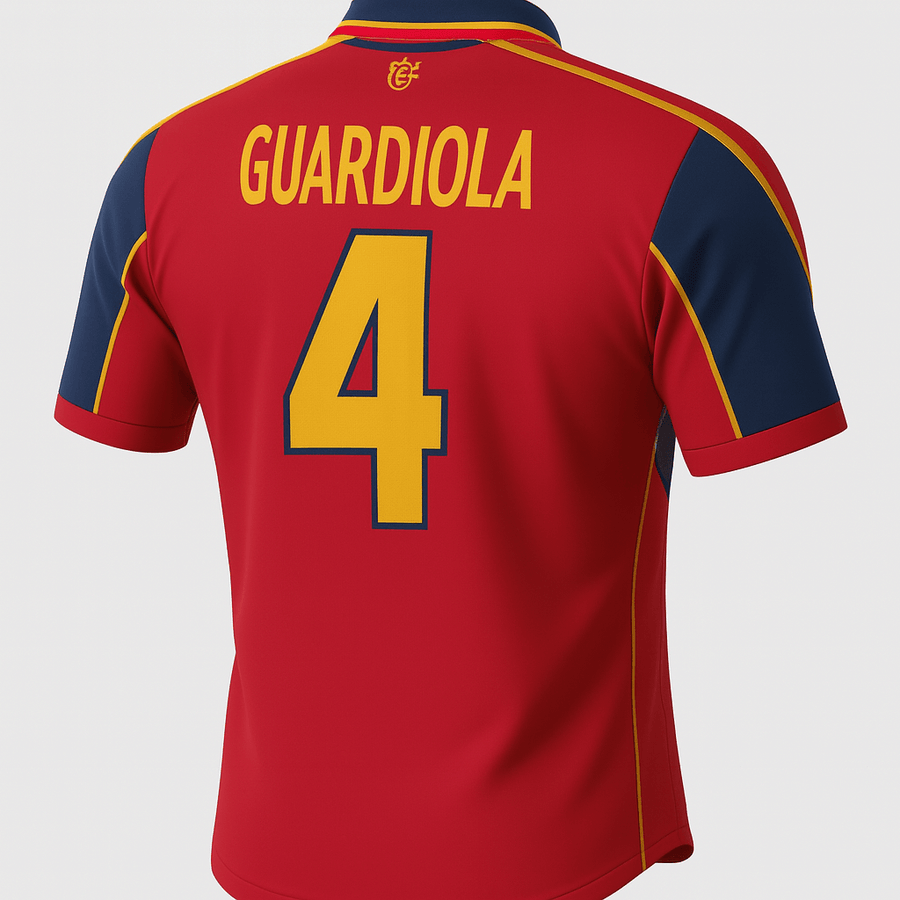 1999–02 Spain Home Guardiola #4 (Feels Like New) - Size S