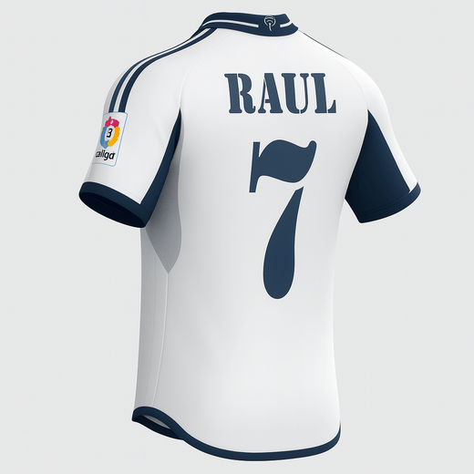 2000–01 Real Madrid Home Raul #7 (Feels Like New) - Size XL