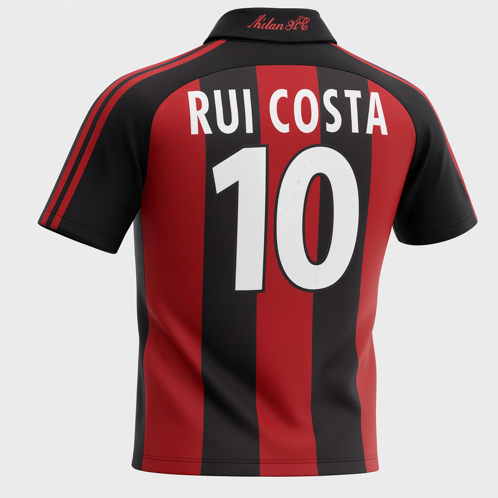 2000–02 AC Milan Home Rui Costa #10 (Feels Like New) - Size XL