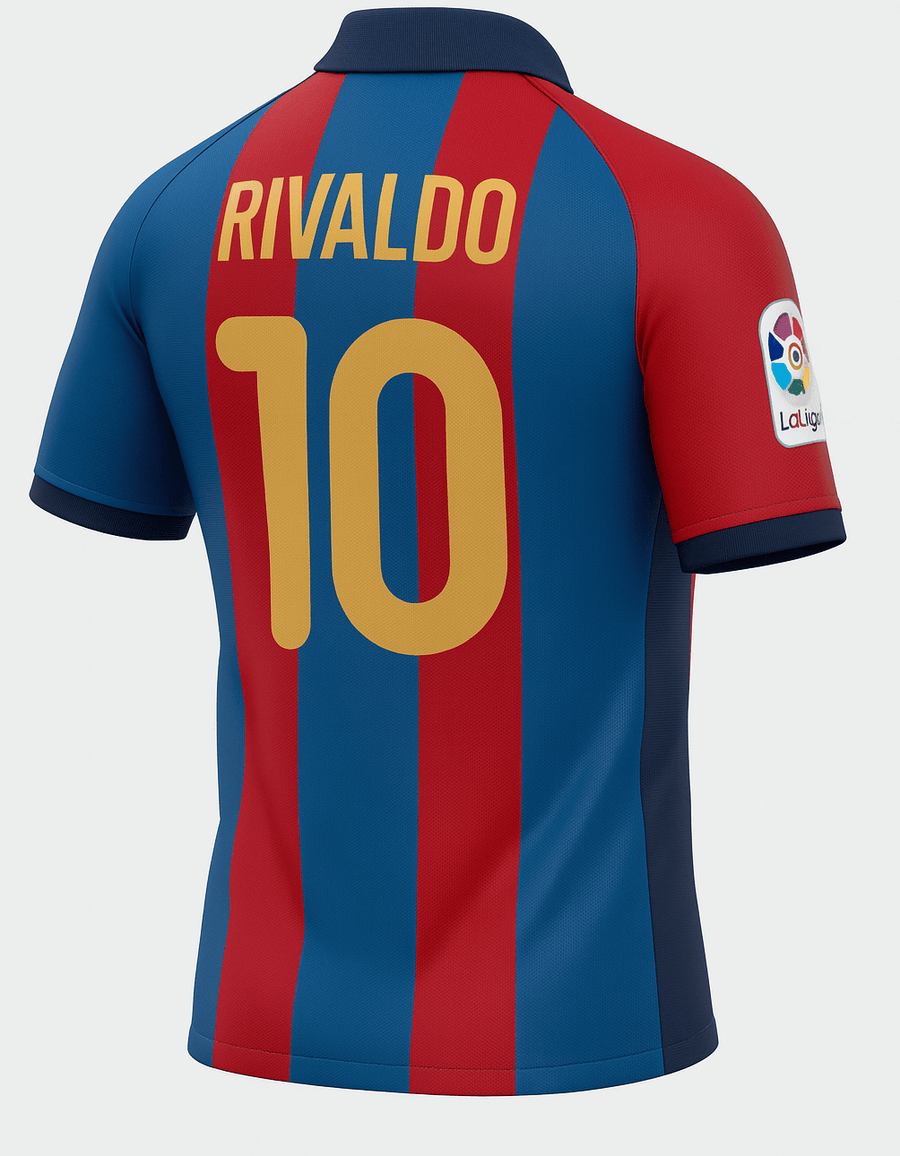 2001–02 Barcelona Home Rivaldo #10 (Feels Like New) - Size XXL