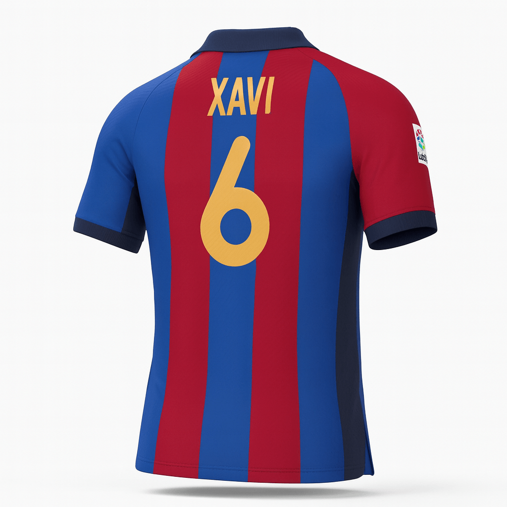 2001–02 Barcelona Home Xavi #6 (Feels Like New) - Size XL