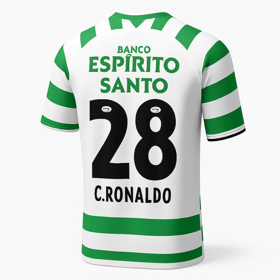 2002–03 Sporting Lisbon Home Ronaldo #28 (Feels Like New) - Size M